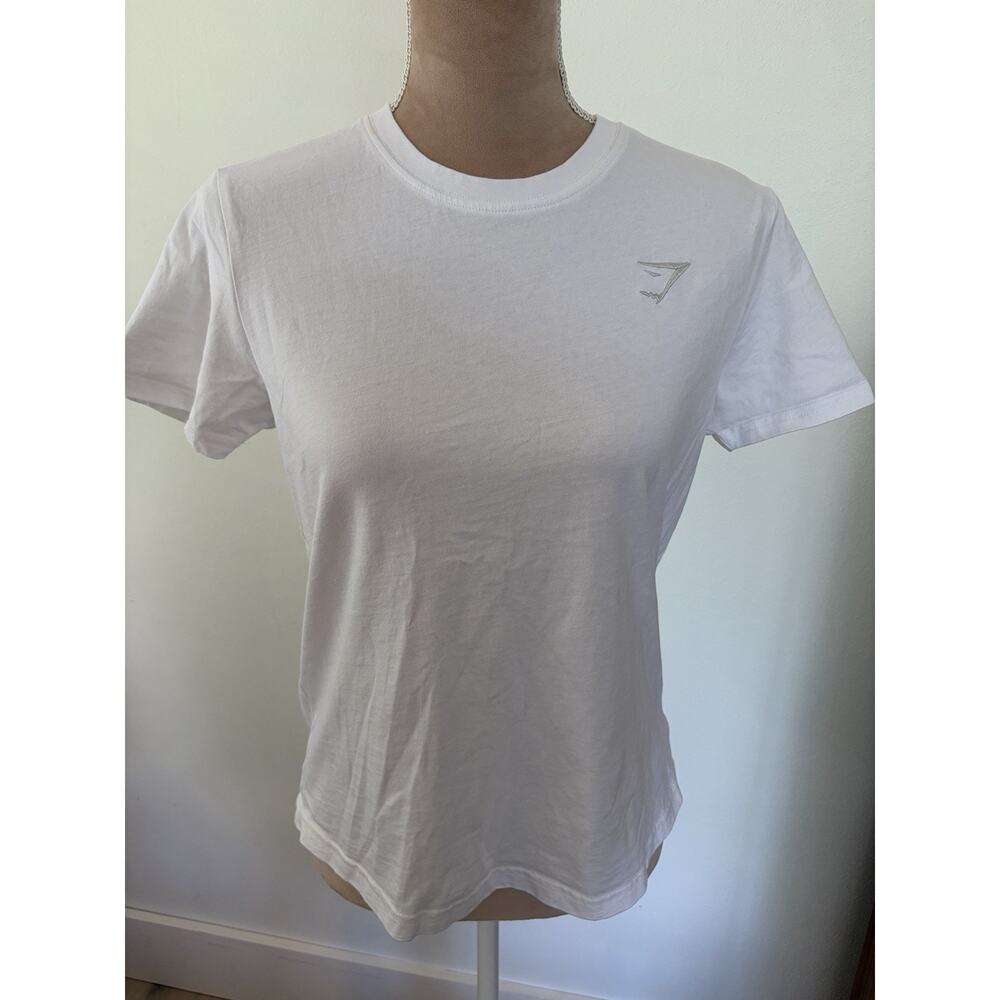 Gymshark Women’s White T-Shirt Crew Neck Short Sleeve Athletic Tee Size S